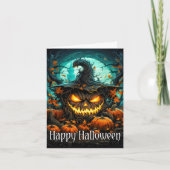 ハすごいロ不気味イ白熱［赤熱］光を放つンパンプキン カード (正面)