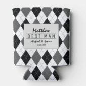 ハアーガイルレキパーソナライズされたン結婚花婿介添人 缶クーラー (裏面)