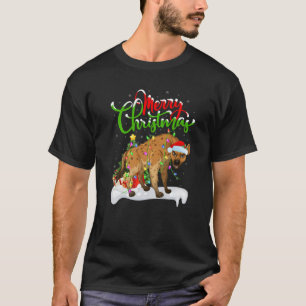 ハイおもしろいエナ動物愛好家クリスマス照明ハイナクリス Tシャツ