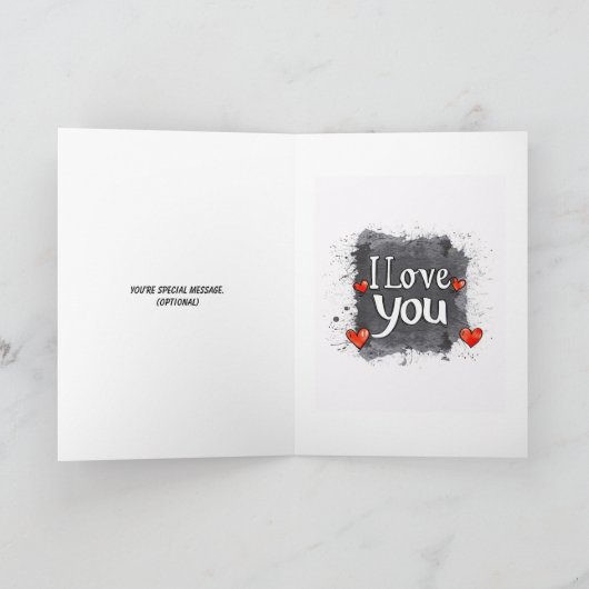 ハイおもしろいトピンクの親指がバレンタイン シーズンカード (内部)