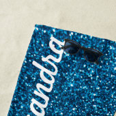 ハイかわいこちゃんガールパーソナライズされたグリッター背景 ビーチタオル (インサイチュ)