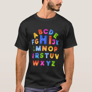 ハイアルファベット新学期文字キッド先生Gif Tシャツ