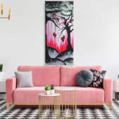 ハイアンドドライハートツリーハートシュールゴシックアート キャンバスプリント (インサイチュ (リビング))