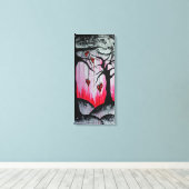 ハイアンドドライハートツリーハートシュールゴシックアート キャンバスプリント (インサイチュ (ウッドフロア))