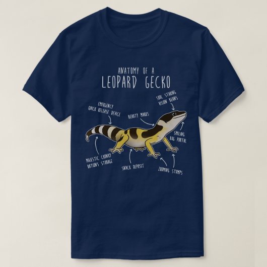 ハイイエロージャングルヒョウGecko Lizard Reptile An Tシャツ (デザイン正面)