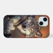 ハイイロオオカミ iPhone 15ケース (裏面横)