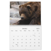 ハイイログマくま017、灰色グマ カレンダー (1月 2027)