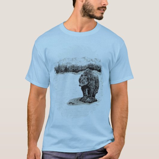 ハイイログマは石のTシャツに関係します Tシャツ (正面)
