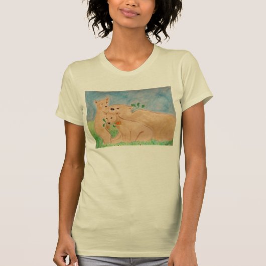 ハイイログマ家族のTシャツ Tシャツ (正面)