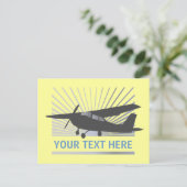 ハイウイング航空機 – カスタム文字 ポストカード (スタンド正面)