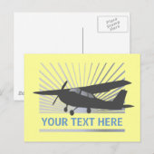 ハイウイング航空機 – カスタム文字 ポストカード (正面/裏面)