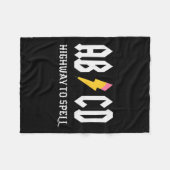 ハイウェイからスペルペンシル先生アンプ；学生用白 フリースブランケット (正面(横))