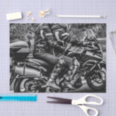 ハイウェイでのバイク乗り 薄葉紙 (クラフト)