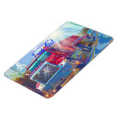 ハイウェイアートマグネット上の赤い貨物トラック マグネット (左側)