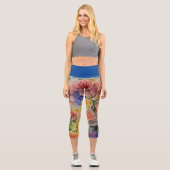 ハイウェイストカプリフローラレギンス カプリレギンス (正面)