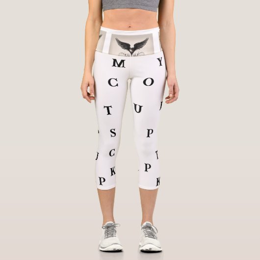 ハイウェイストキャプスタイリッシュリス – ，快適&フラット カプリレギンス (正面)