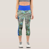 ハイウェイストピーコックプリントカプリス カプリレギンス (正面)