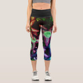 ハイウェイストフラワープリントカプリス カプリレギンス (正面)