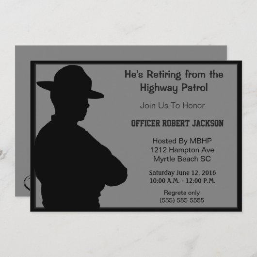 ハイウェイパトローマンリタイアメント招待状 招待状 (正面/裏面)