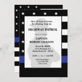 ハイウェイパトロールフラッグブルーライン退職パーティー 招待状 (正面/裏面)