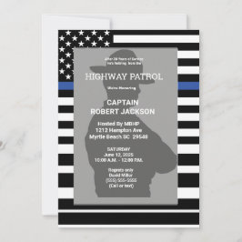 ハイウェイパトロールフラッグブルーライン退職パーティー 招待状