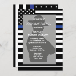 ハイウェイパトロールフラッグブルーライン退職パーティー 招待状