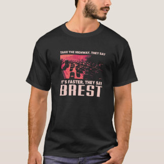 ハイウェイブレストユーモアを取るフランスの交通ミーム Tシャツ