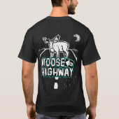 ハイウェイユニセックスシャツを着たムース(黒) Tシャツ (裏面)