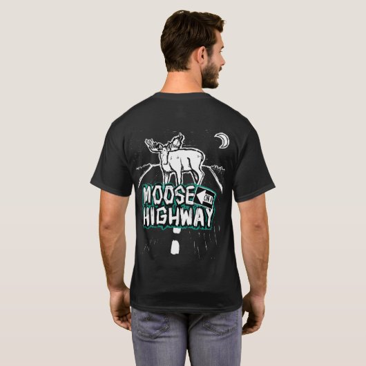 ハイウェイユニセックスシャツを着たムース(黒) Tシャツ (裏面フル)