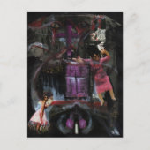 ハイウェイ失ったミックスメディアゴシックホラーオリジナルアート ポストカード (正面)