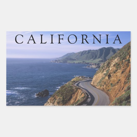 ハイウェイ1 | カーメル カリフォルニア 長方形シール (正面)