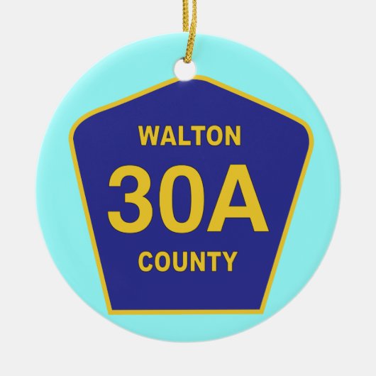 ハイウェイ30Aウォートン郡フロリダ徴候 セラミックオーナメント (正面)
