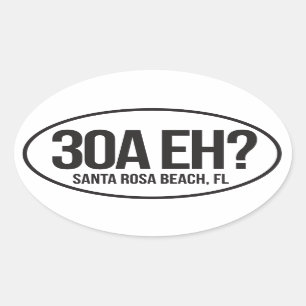 ハイウェイ30Aフロリダ州カナダ人Ehのオーバルステッカー 楕円形シール