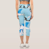 ハイウェストのキャプリス：サメが泳ぎを楽しむ カプリレギンス (裏面)