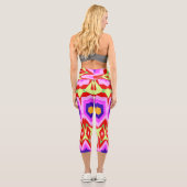 ハイウェストCapris、トレンディなマルチカラーデザインCa カプリレギンス (裏面)