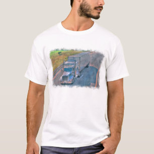 ハイウェーの貨物自動車の貨物トラックの運転手のギア Tシャツ