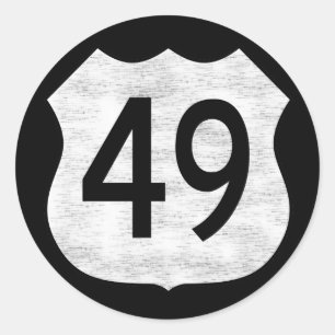 ハイウェー49のルートの印 ラウンドシール