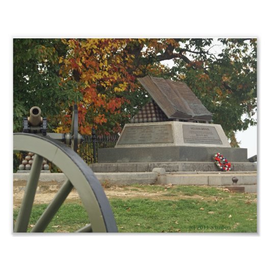 ハイウォーターマークモニュメント、ゲチスバーグ、PA フォトプリント            (正面)