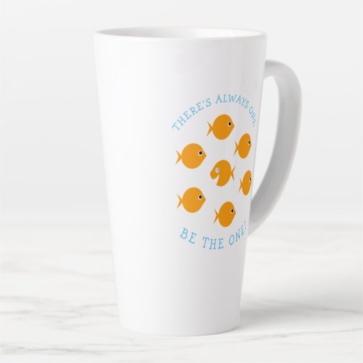 ハイエイチエバーかわいい漫画の金魚先生ことわざ カフェラテマグ (右アングル)