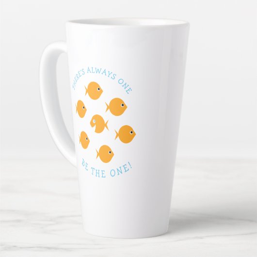 ハイエイチエバーかわいい漫画の金魚先生ことわざ カフェラテマグ (左アングル)