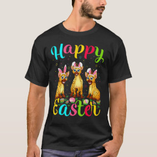 ハイエナおもしろいイースターエッグバニーハイエナハッピーイースター Tシャツ