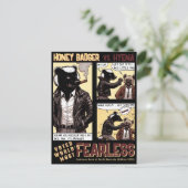 ハイエナと戦う恐れを知らないハチミアナグマ ポストカード (スタンド正面)