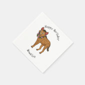 ハイエナと花の漫画イラストレーション スタンダードカクテルナプキン (角)