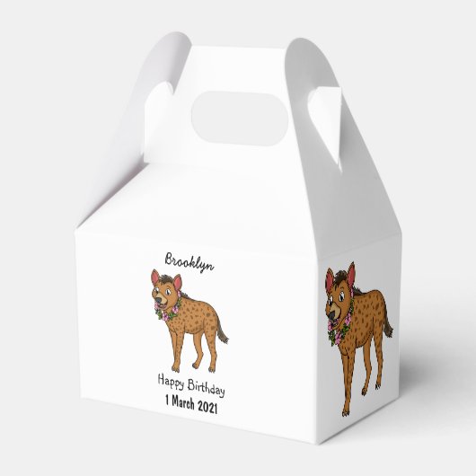 ハイエナと花の漫画イラストレーション フェイバーボックス (裏面サイド)