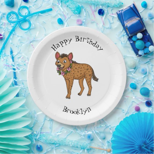 ハイエナと花の漫画イラストレーション ペーパープレート (パーティー)