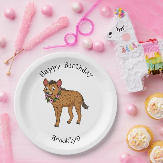 ハイエナと花の漫画イラストレーション ペーパープレート (パーティー)