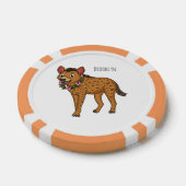 ハイエナと花の漫画イラストレーション ポーカーチップ (シングル)