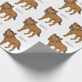 ハイエナと花の漫画イラストレーション ラッピングペーパー (角)