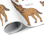 ハイエナと花の漫画イラストレーション ラッピングペーパー (ロールコーナー)