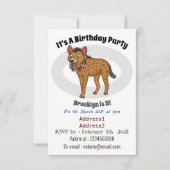 ハイエナと花の漫画イラストレーション 招待状 (正面)